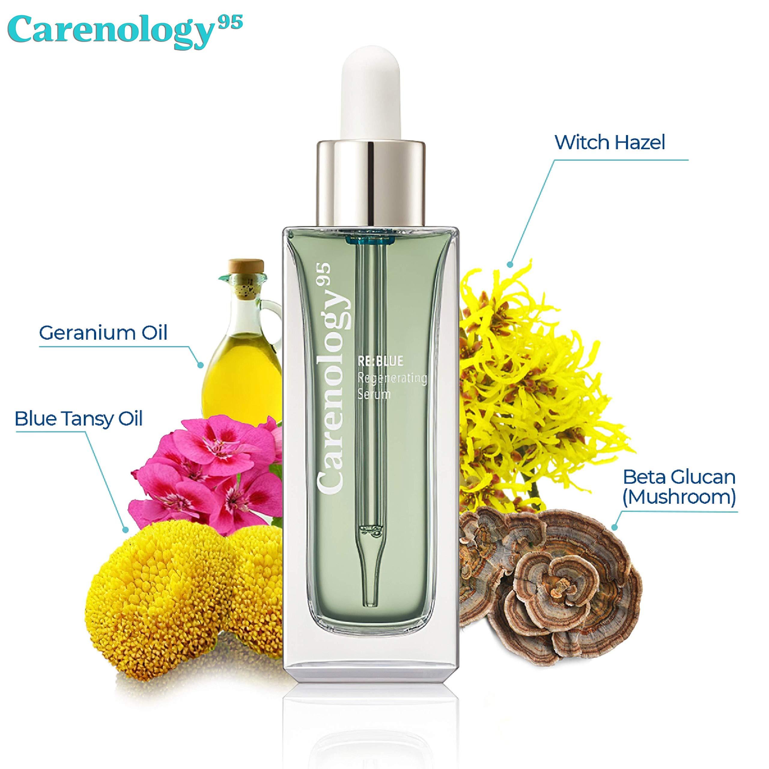 Leche Carenology Blue Tansy Regenerating Organic Face Serum: Oil-Free, Antioxidant Natural Ingredients Witch Hazel, Neroli Oil, Beta glucan for Pure Poreless 1.7 Fl.Oz