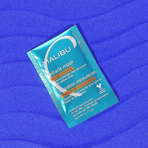 Malibu C Malibu C Miracle Repair Hair Reconstructor, Blonde Enhancer (1 Packet) - Nourishing Hair Repair Treatment for Damaged Blonde Strands - Relieves Hair Discoloration