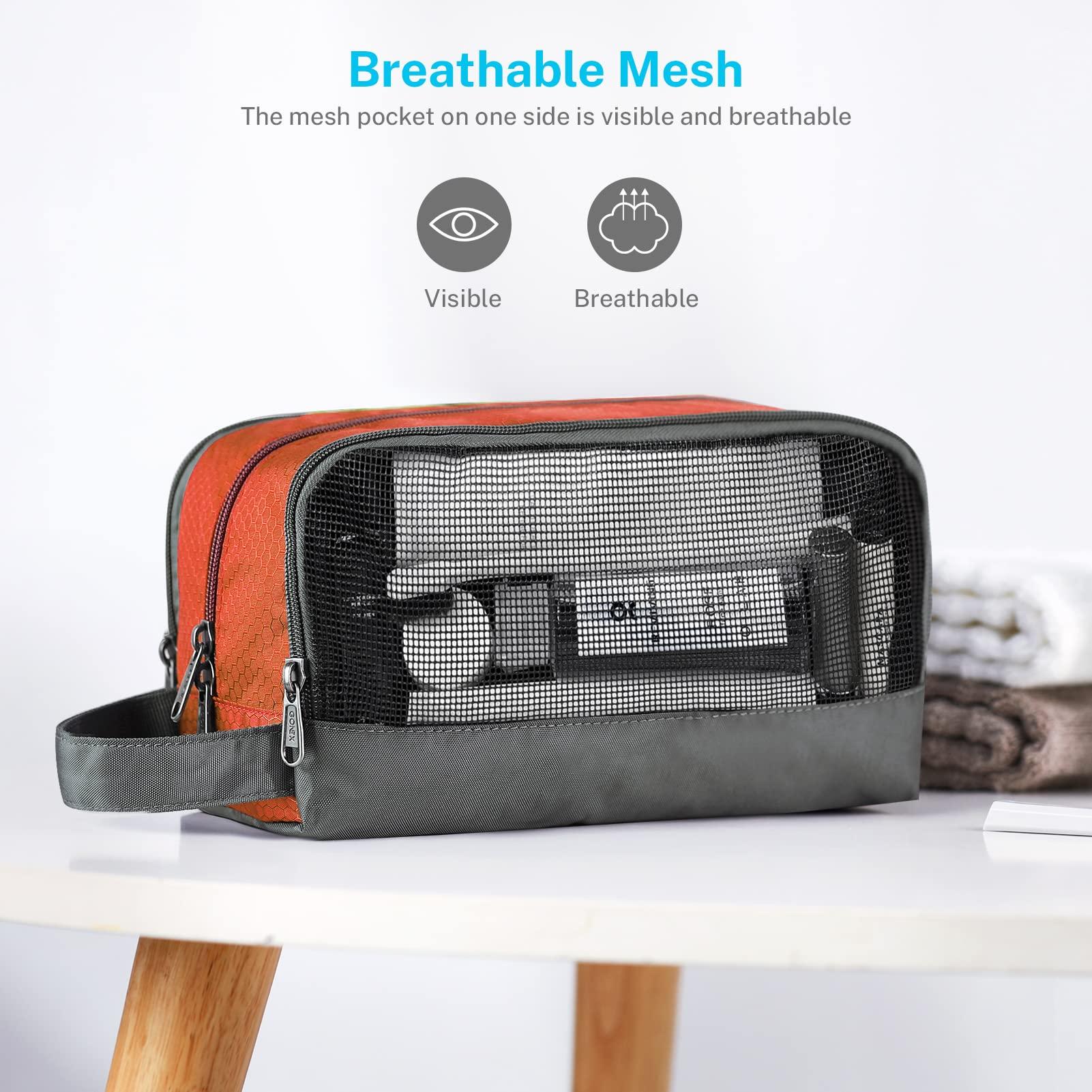 Gonex Gonex Travel Toiletry Bag for Men, Nylon Shaving Dopp Kit Bag, Orange Rolling Duffle Bag with Wheels, 70L Roller Duffel Bag 25 inch,Navy