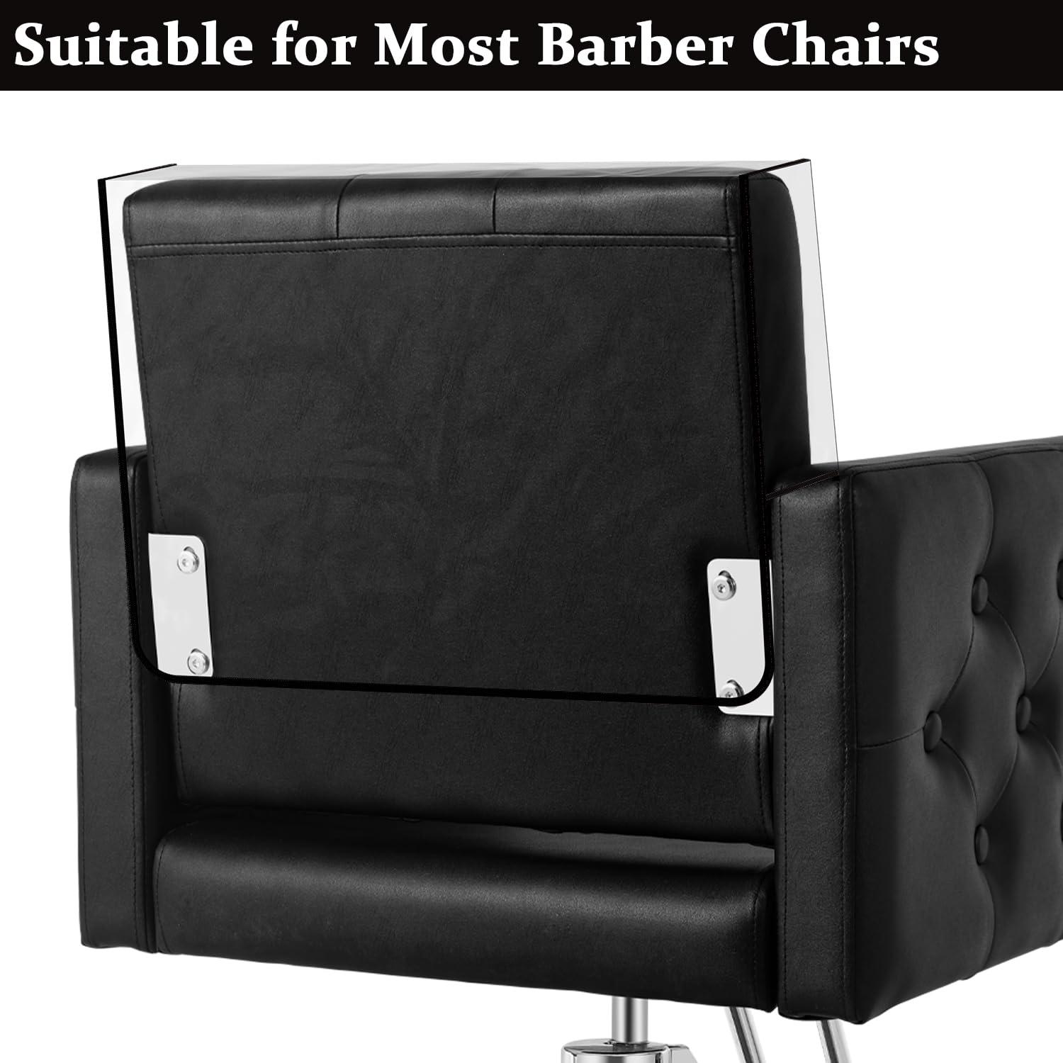 MIMWOW MIMWOW 4 Pcs Salon Chair Covers, Clear Plastic Protectors for Standard Chairs, Prevents Damage to Salon Spa Chairs, Black