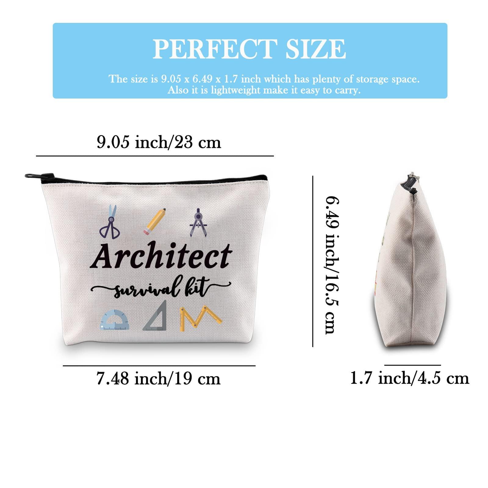GJTIM GJTIM Architecture Gifts Architecture Student Gift Architect Survival Kit Zipper Pouch Funny Makeup Bag for Architects (Survival Kit Architect bag)
