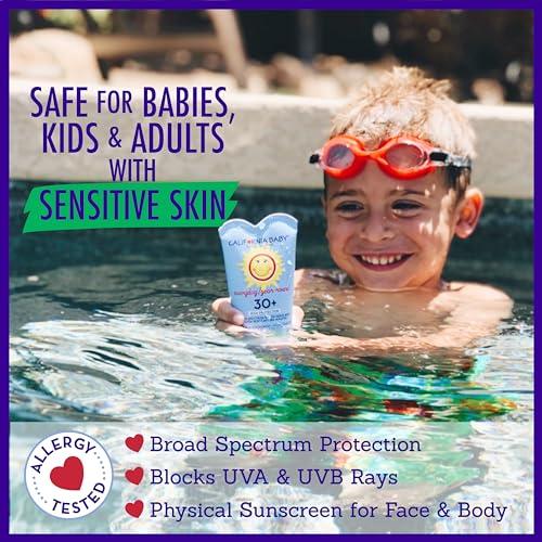 California Baby California Baby Everyday SPF 30+ Sunscreen | Broad Spectrum | Titanium Dioxide | Scented Mineral Sunscreen | Reef Safe Sunscreen | Hypoallergenic Physical Sunscreen | 82g / 2.9oz