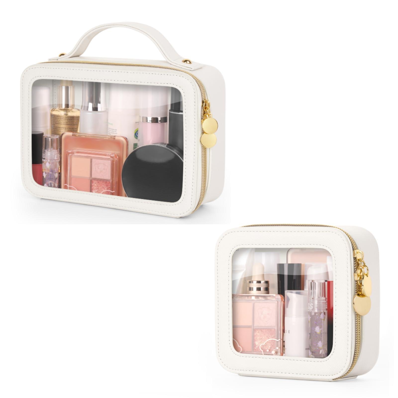 Soimeat Soimeat Small Clear Makeup Bag and Medium Clear Makeup Bag, Waterproof Square Make Up Bag Pouch, Toiletry Bag for Travel, Car and Women