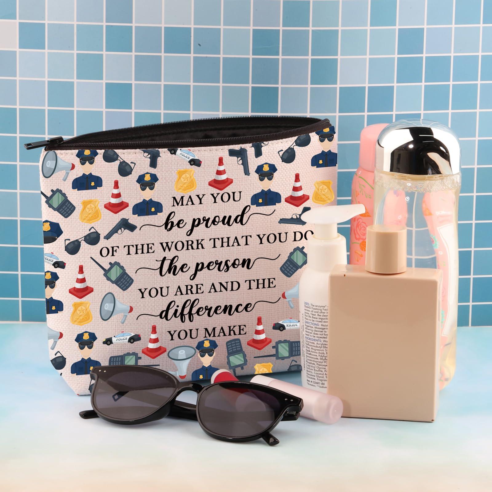BDPWSS BDPWSS Police Officer Gift Police Academy Graduation Gift May You Be Proud Of The Work You Do Police Appreciation Makeup Bag (Be proud policeoffice bag)