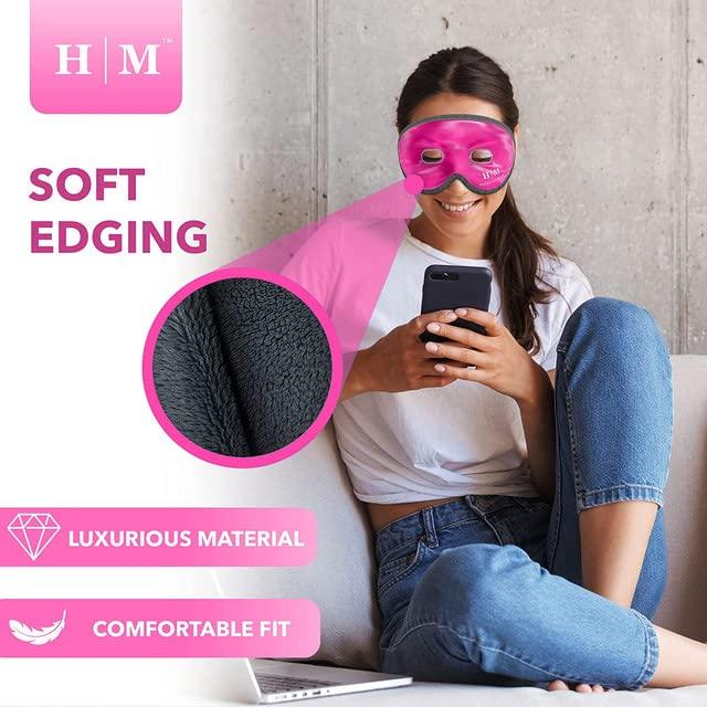 H M Hangover Mask Cooling Eye Mask -HM Mask- Reusable Gel Eye Mask Cold Pack -Our Ice Eye Mask Soothes Puffy Eyes, Dark Circles & Hangovers- Relieve Your Headaches & Sinus Pain With Cold Eye Mask & Eye Gel Mask Therapy