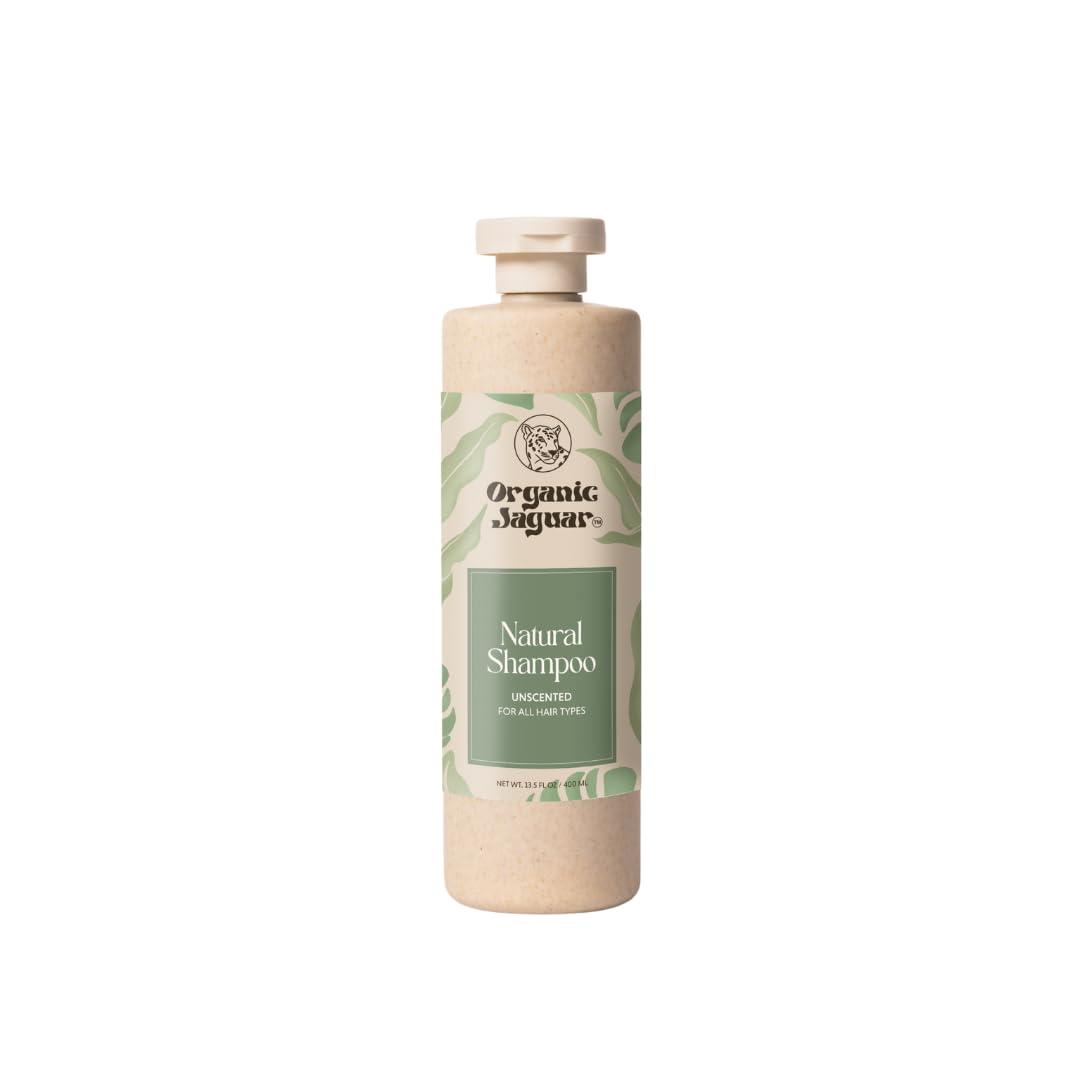 Organic Jaguar Organic Jaguar Natural Shampoo for Hair Care, Sulfate Free Shampoo with Castor Oil, Honey, Biotin, Glycerin, Aloe Vera & Mild Thickening Agent, Unscented, Dry to Color Treated to All Hair, 13.5 fl oz