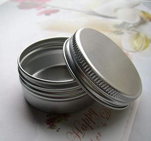ZHONGJIUYUAN ZHONGJIUYUAN ZHONGJIUYUAN 10 Pieces 60ml / 2.00oz Large Aluminum Empty Jar Cosmetic Sample Tins Slip Slide Round Containers Bottle Box With Tight Sealed Twist Screwtop Cover Small Ounce for Eye Shado