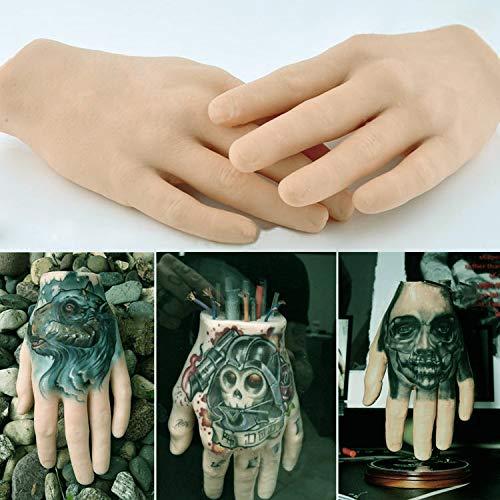 Yuelong Tattoo Practice Fake Hand - Yuelong Silicone Left Palm Tattoo Practice Hand Fake Skin Tattoo Hand Practice Skin Dummy Fake Tattoo Skin for Tattoo Artists and Beginners Tattoo Supplies (Left)