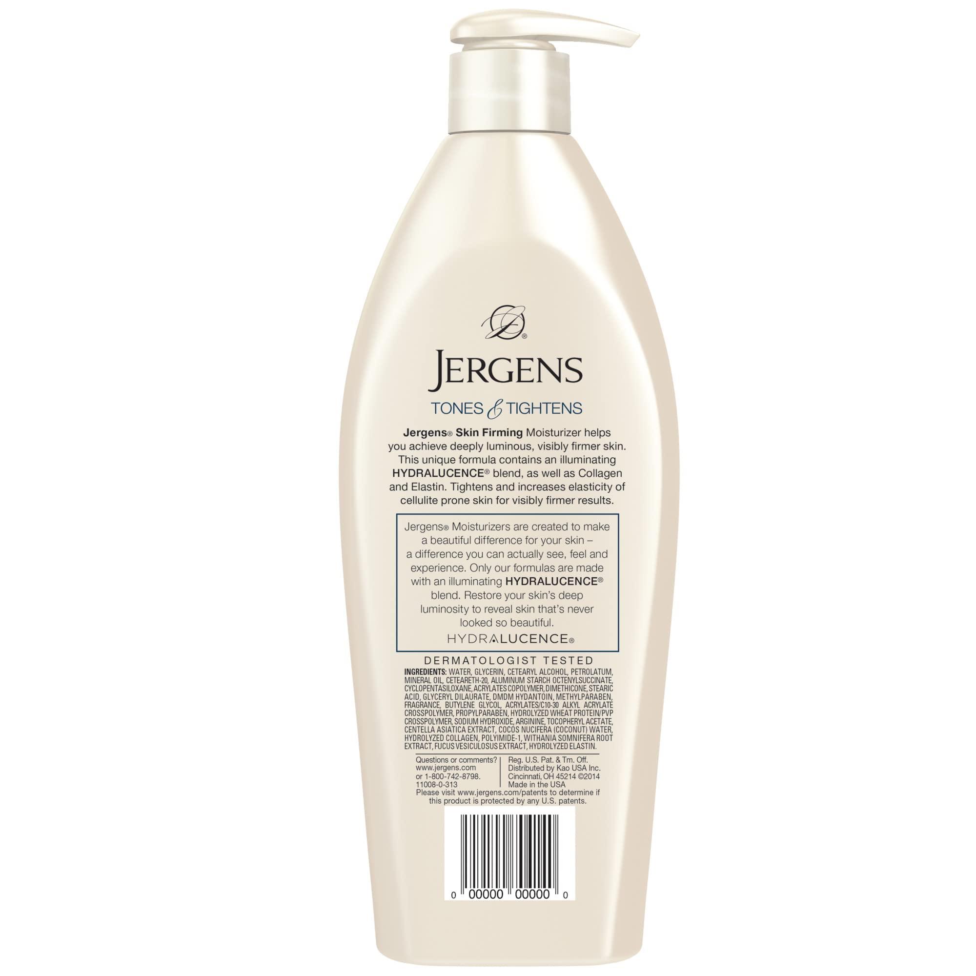 Jergens Jergens Skin Firming Body Lotion for Dry to Extra Dry Skin, Skin Tightening Cream with Collagen and Elastin, Dermatologist Tested, Hydralucence Blend Formula, 16.8 Oz, Pack of 3