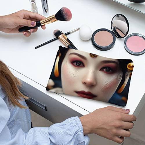 SERENITY TRENDS SERENITY TRENDS Japanese Geisha Makeup Bag - Girl Cosmetic Bag - Themed Makeup Pouch