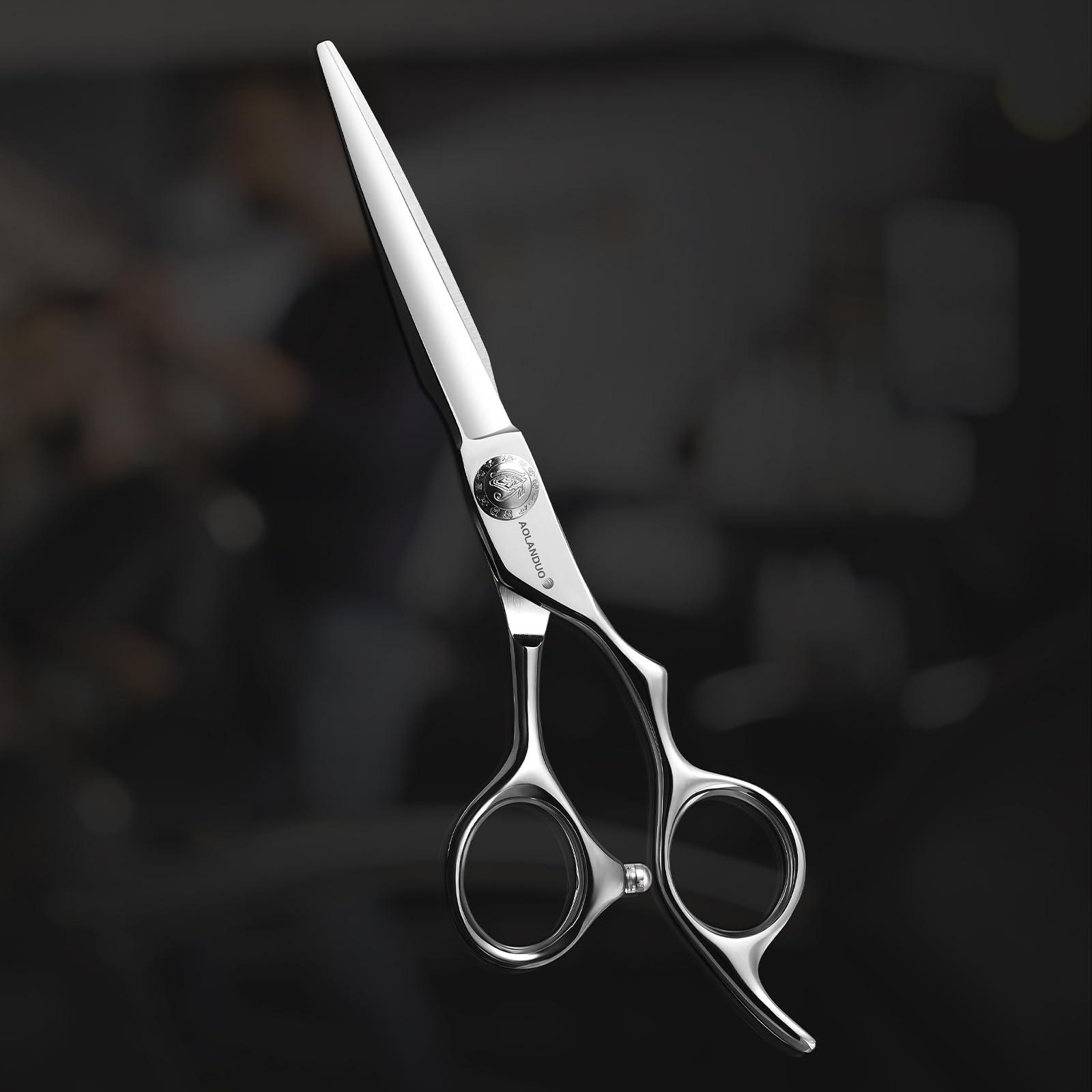 Nelannxi Aolanduo Prime Barber Scissor with SUPER CONVEX EDGE- AICHI JP440C Hair Cutting Scissors/Durable Smooth Motion & Fine Hair Cutting Shears for Salon