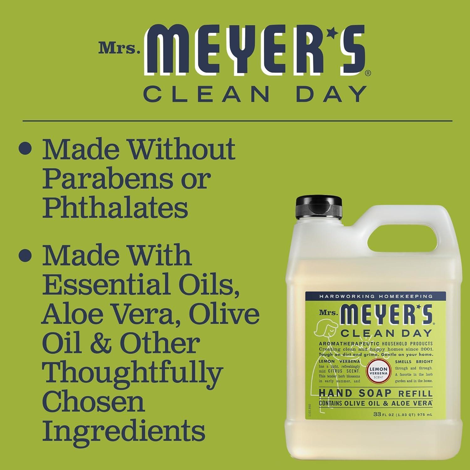 MRS. MEYER'S CLEAN DAY Mrs. Meyers Liquid Hand Soap Refill erXRWn, 33 Oz, 2Pack (Lemon Verbena)