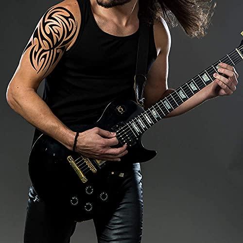 Tatodays Tatodays Temporary tattoo Hawaiian Maori shoulder stick on black Maori tribal body art sticker transfer for arms shoulder Aztec Polynesian Samoan for adult men and women luau fancy dressparty