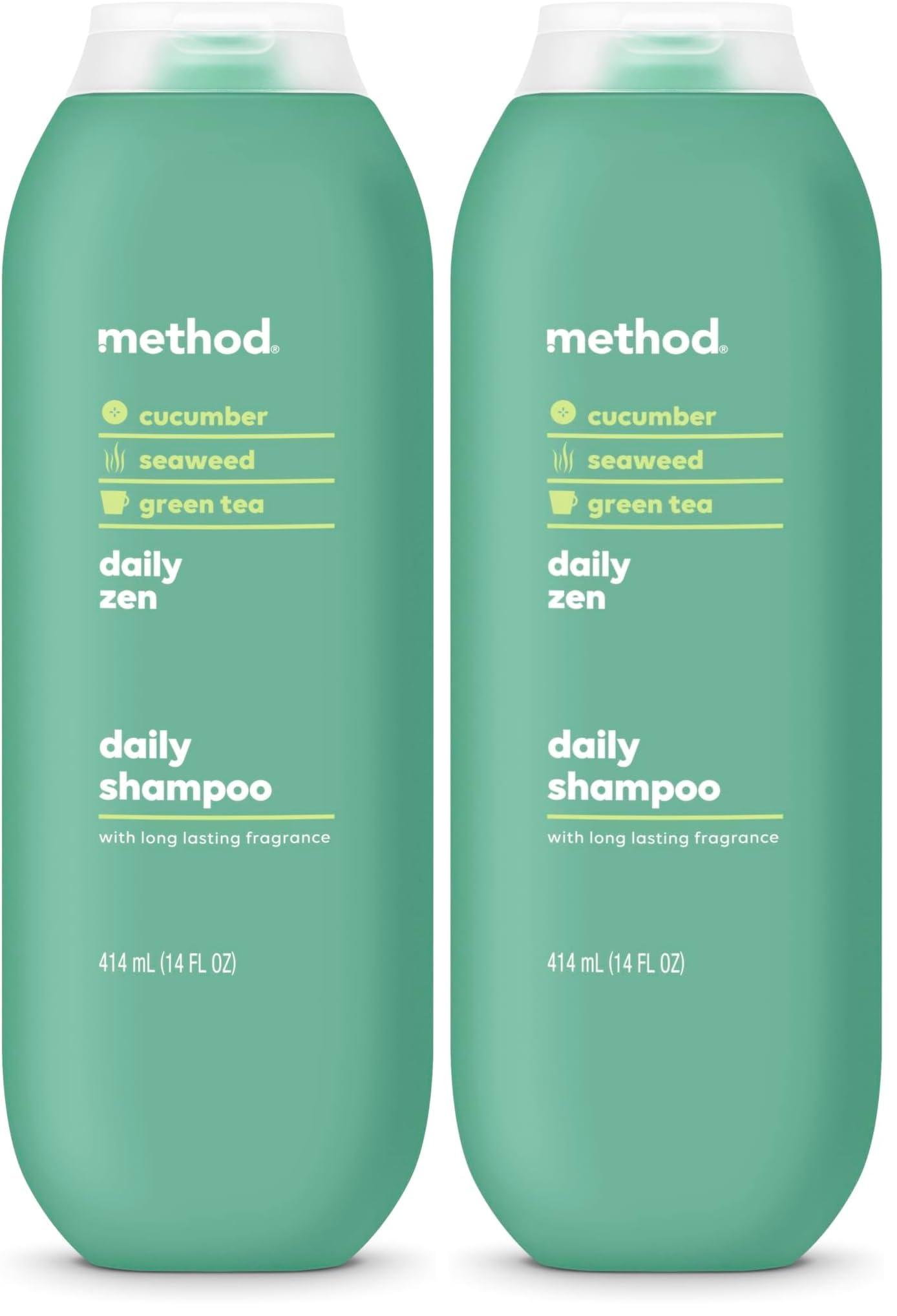 Method Method Everyday Shampoo, Daily Zen with Cucumber, Green Tea, and Seaweed Scent Notes, Paraben and Sulfate Free, 14 oz (Pack of 2)