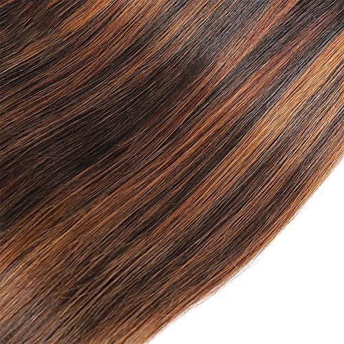 KESEN KESEN Ombre Straight Bundles Highlight Human Hair Weave Virgin Brown Straight Hair 4 Bundles 20202020 Inch Remy Human Hair Weaves P4/30 Human Hair Bundles Brown Straight Human Hair Extensions