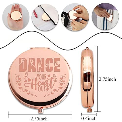 PLITI PLITI Dance Compact Mirror Dancer Gift Dance Teacher Appreciation Gift Dance Your Heart Out Inspirational Pocket Mirror (Dance Heart Out CMrg)
