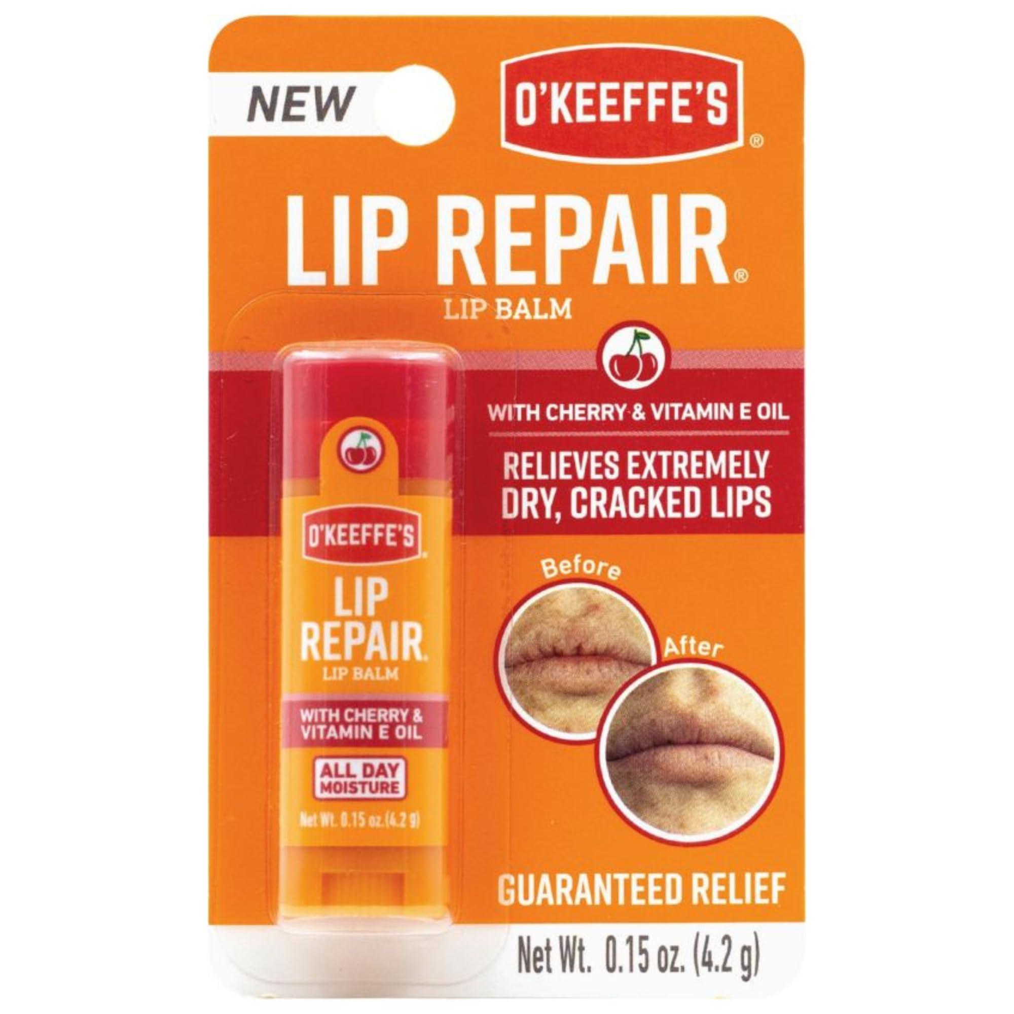 O\'Keeffe\'s Lip Balm Lip Repair, Cherry & Vitamin E Oil, 0.15 oz (4.2 g), O\'Keeffe\'s