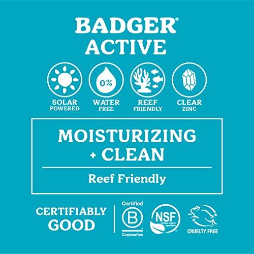 Badger Badger Face Sunscreen Stick SPF 35 with Mineral Zinc Oxide, Travel Size Sunscreen, 97% Organic Ingredients, Reef Friendly SPF Stick Sunscreen for Face, Unscented, 0.65 oz