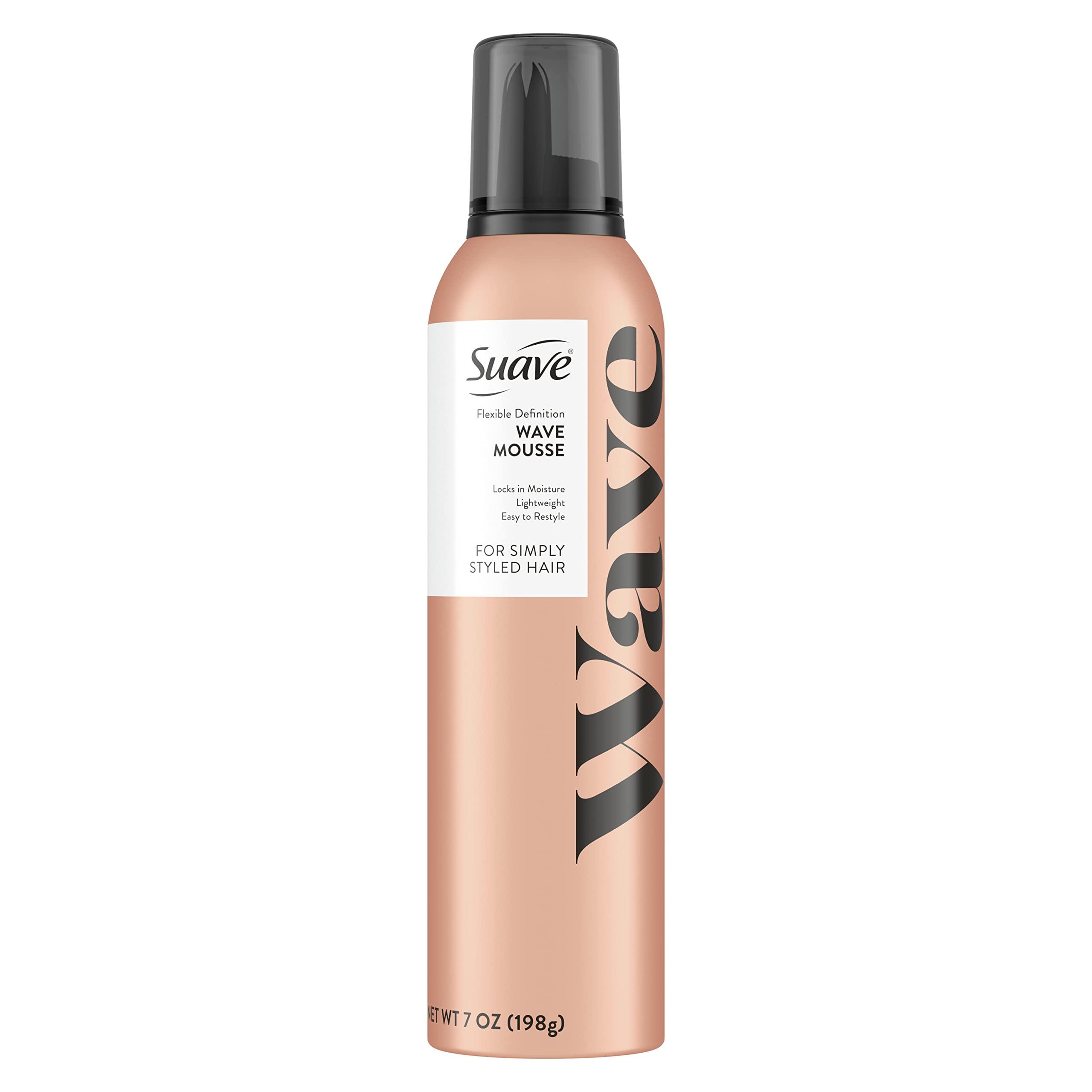 Suave Suave Simply Styled Lightweight Hair Mousse, Wave Mousse Locks in Moisture for Crunch Free Curls 7 oz