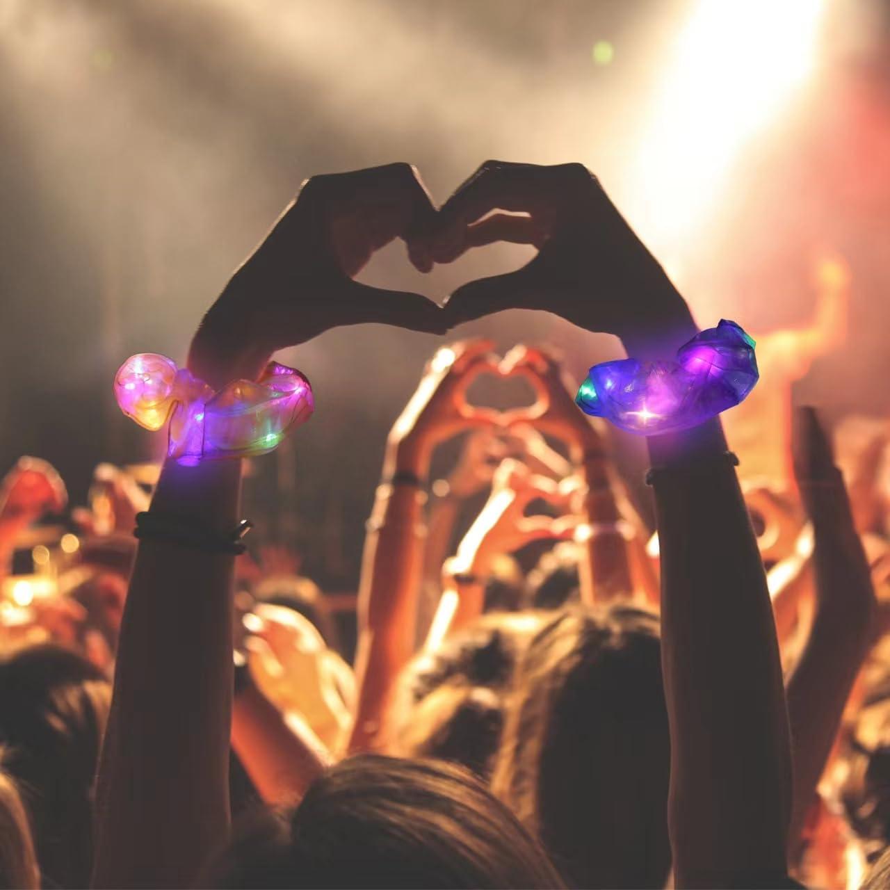 TIZAPIB 40 Pcs LED Scrunchies, Light up Hair Scrunchies, Glow in the Dark Hair Ties with 3 Light Modes, Neon Hair Accessories for Women Girls, Glow Hair Bands Rave Glow Party Supplies