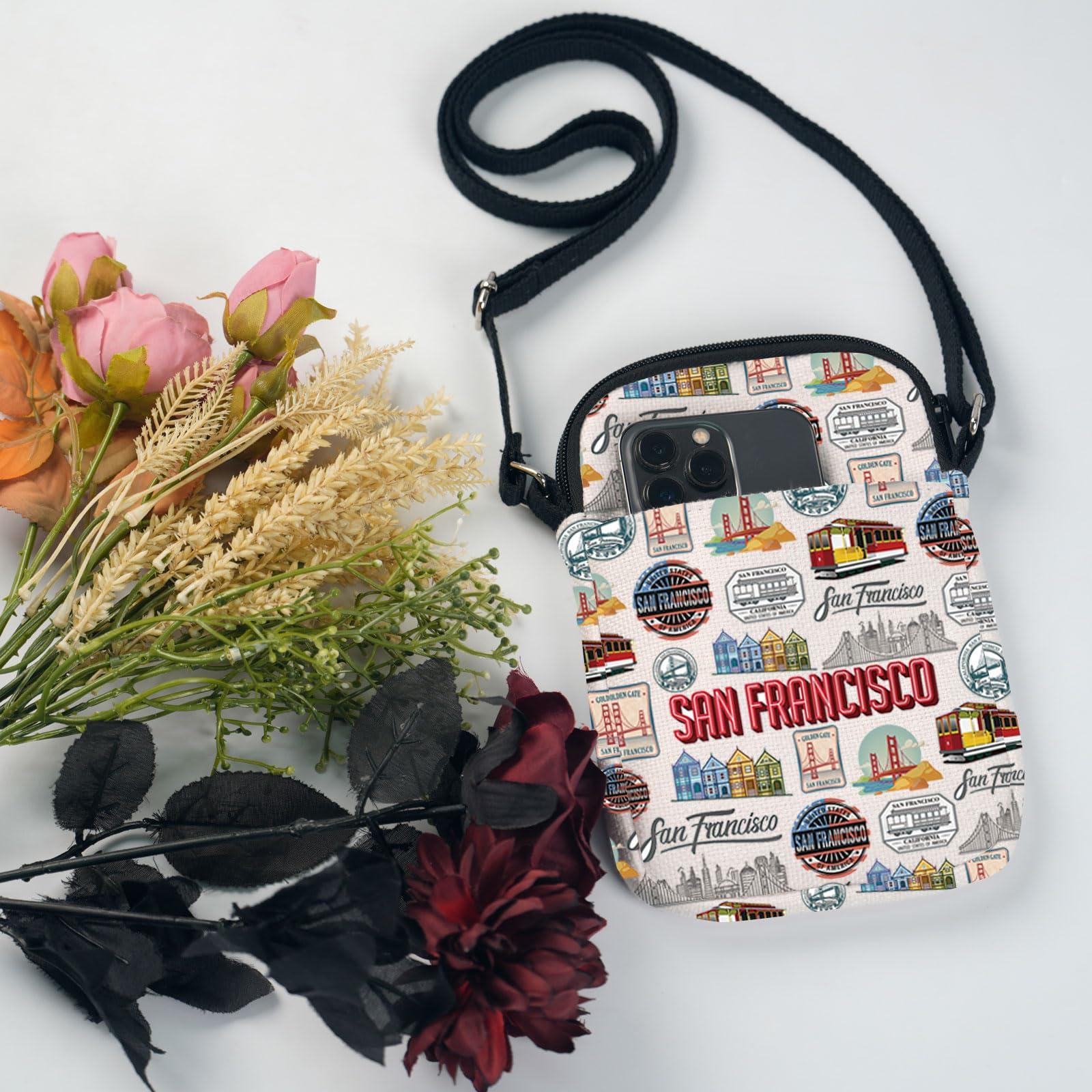 UJIMS UJIMS San Francisco Souvenir San Francisco Trip Crossbody Bag San Francisco Landmarks Gifts California State Map Gift (SFCBag)