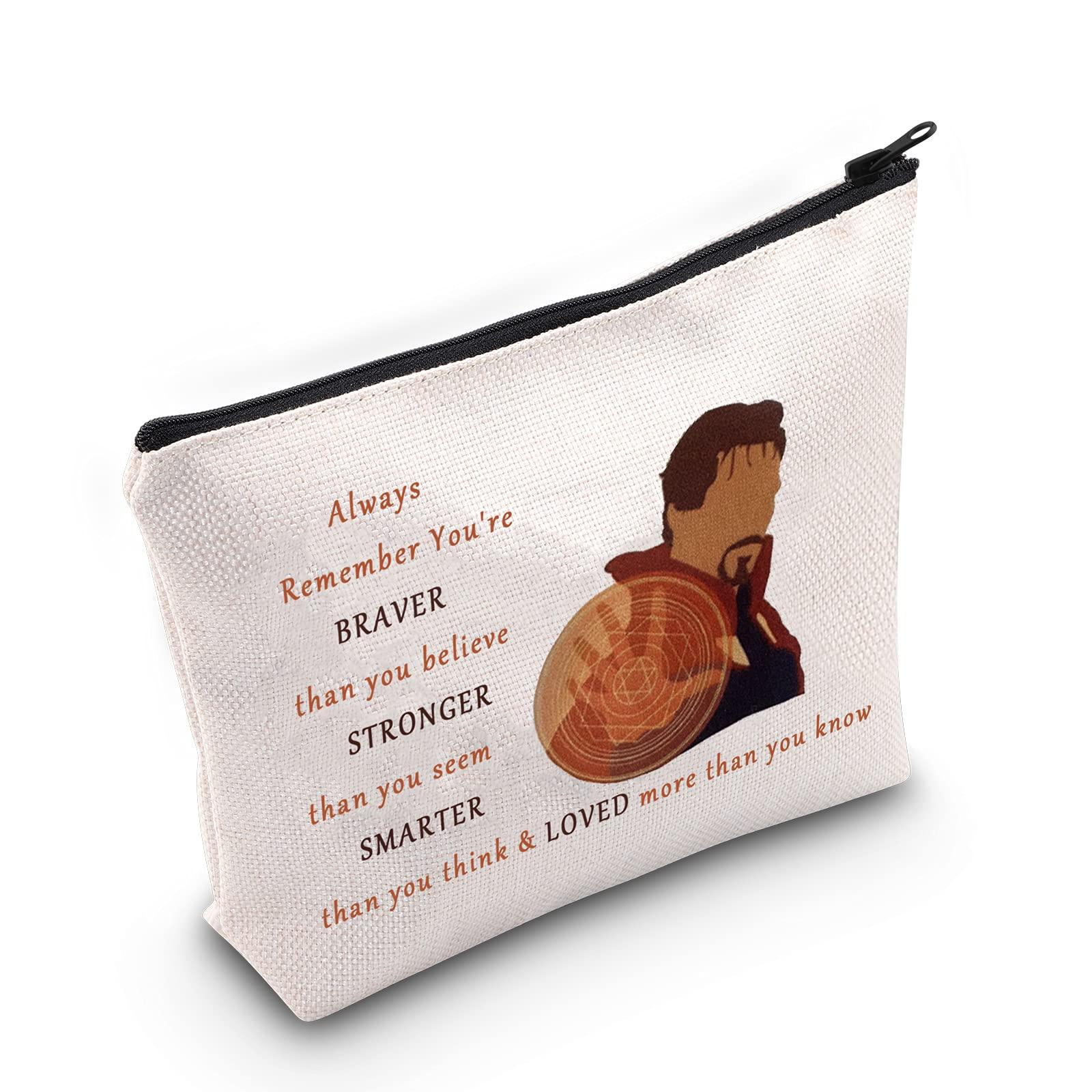 LEVLO LEVLO Dr Strange Cosmetic Make Up Bag Eye of Agamotto Fans Gift You Are Braver Stronger Smarter Than You Think Makeup Zipper Pouch Bag (Doctor Bag)