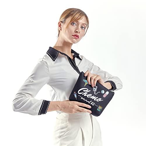 WCGXKO WCGXKO Chemo Care Package for Women Chemo Survival Kit Chemotherapy Treatment Zipper Pouch Bag (survival kit Chemo black)