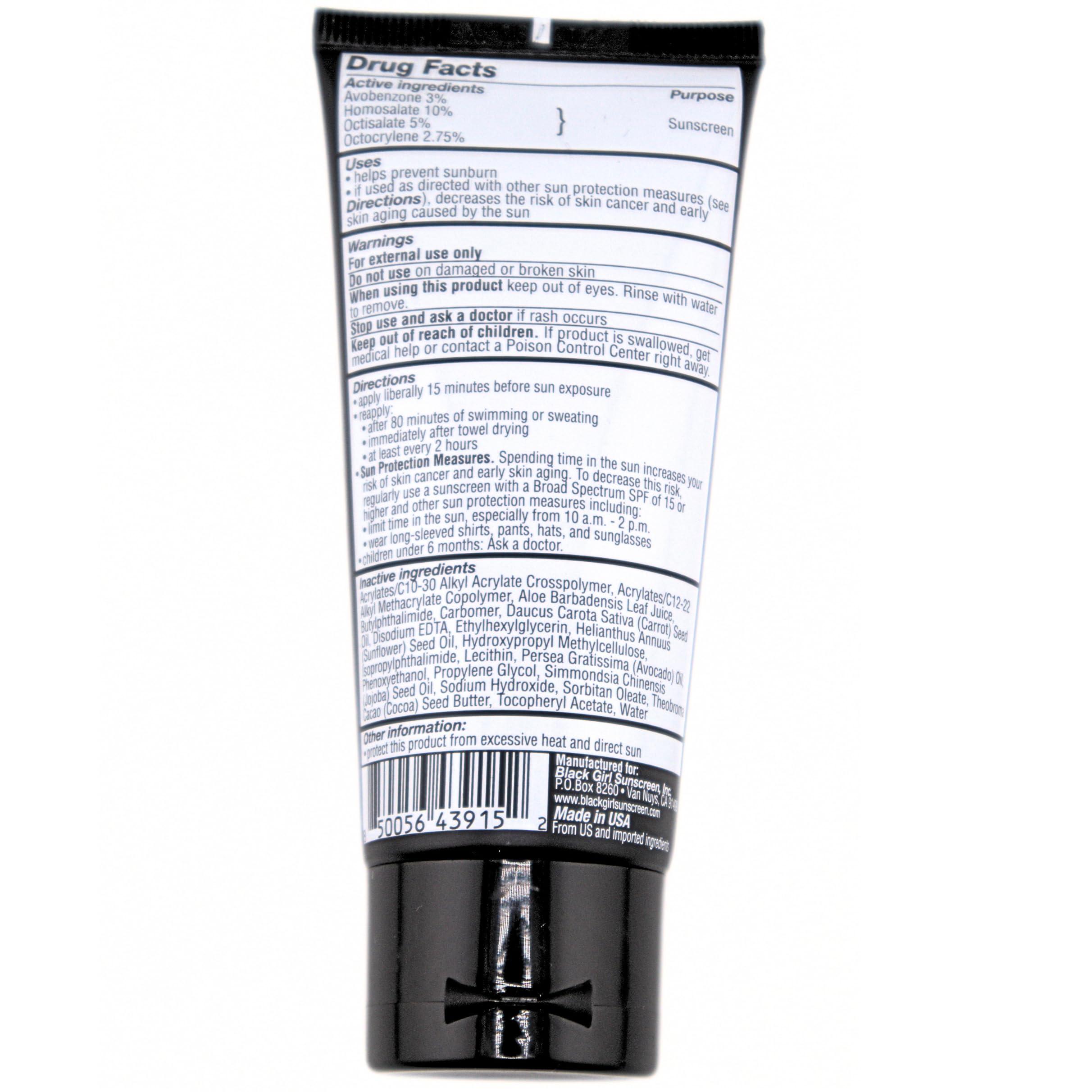 BLACK GIRL SUNSCREEN BLACK GIRL SUNSCREEN - Face & Body Moisturizing Sunscreen Lotion SPF 30, No White-Residue for Melanin Rich Skin (2 Fl. Oz.)