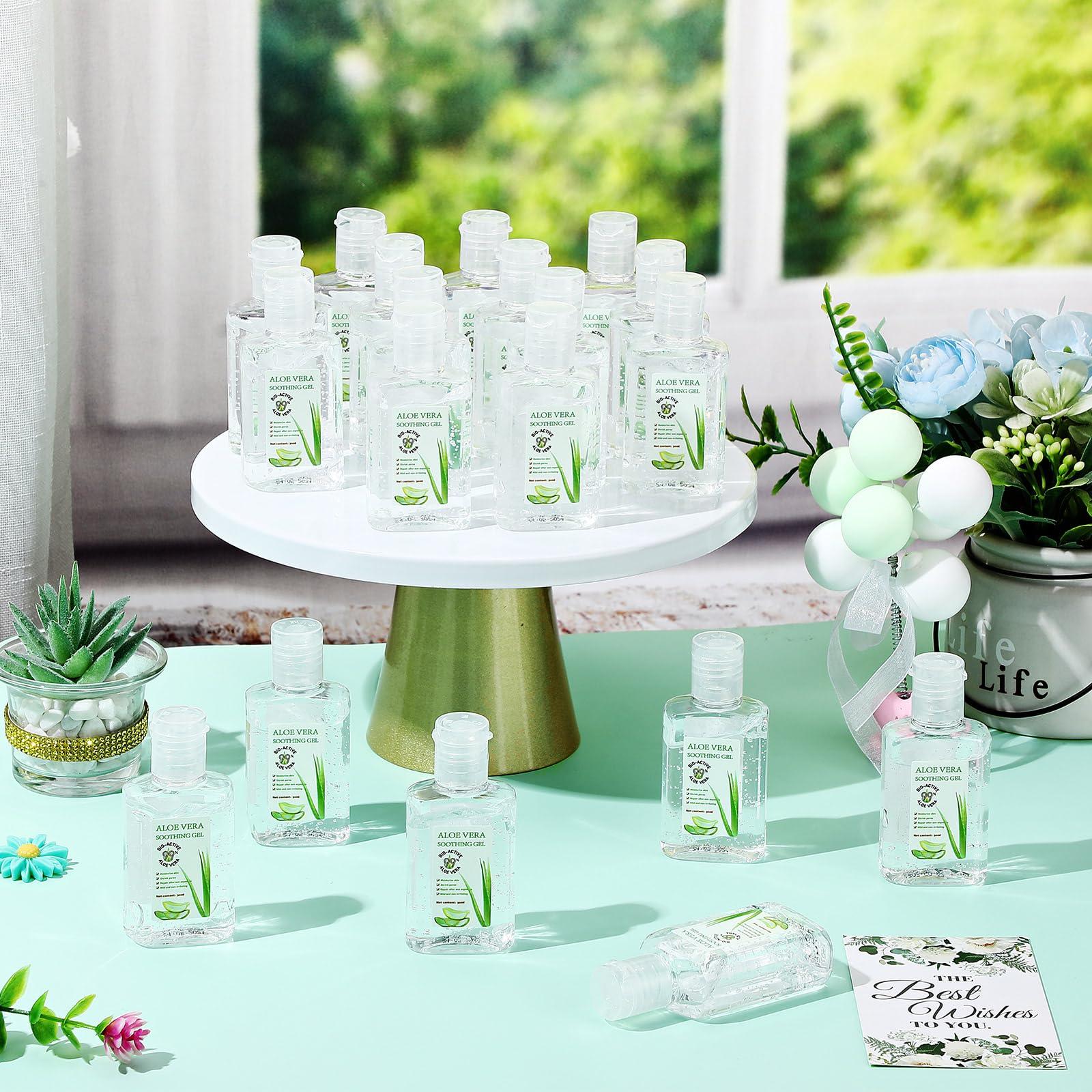 Dansib Dansib 12 Pcs Mini Aloe Vera Gel Bulk for Summer Wedding Party 1oz Soothing Moisture Aloe Gel Bulk Travel Size for Thank You Gifts Summer Beach Wedding Party (Aloe Vera)