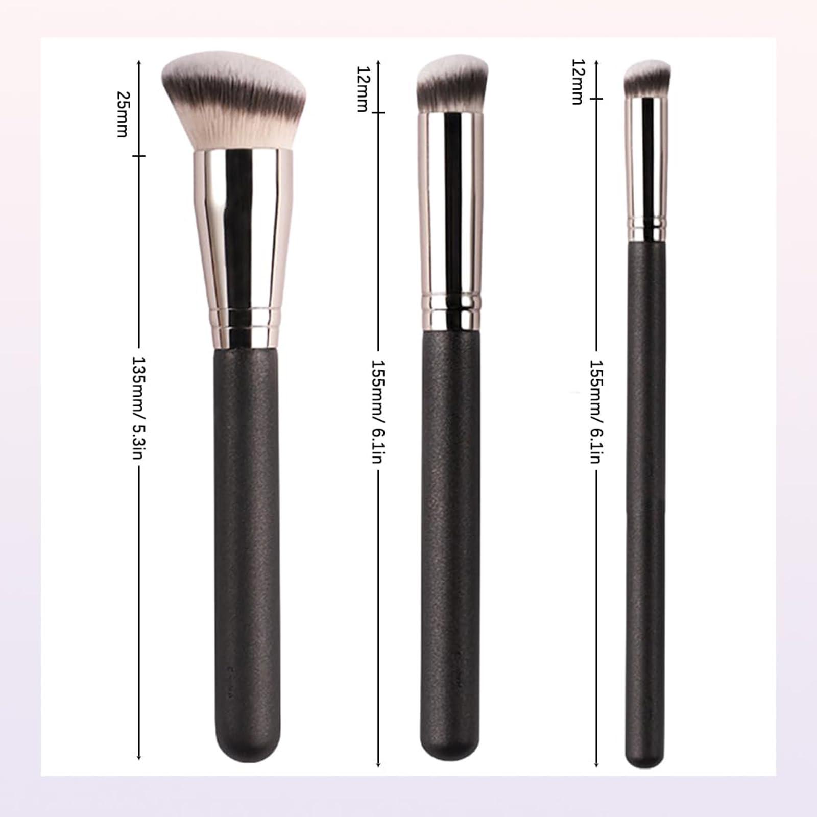 LuxeOne Beauty Brushes, 101 Foundation Brush, A506 Concealer Brush, Angie Hot & Flashy A506 Concealer, Angled Under Eye Concealer Brushes, Beauty Foundation Contour Conceal Makeup Brush Set (2PC)