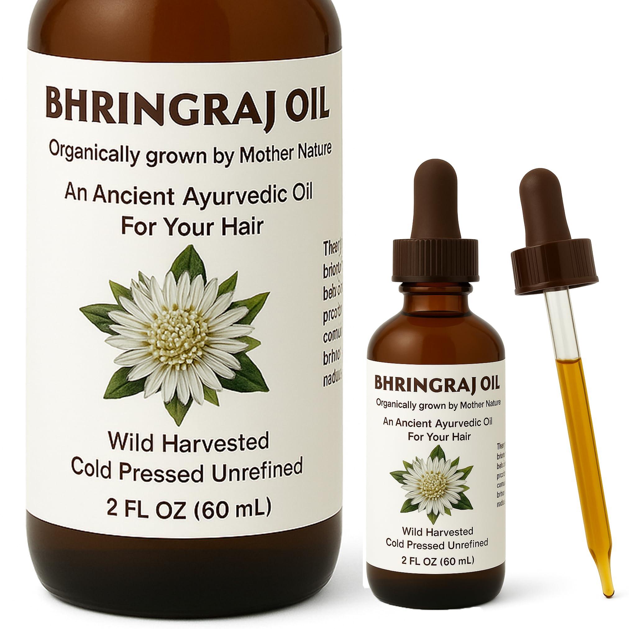Best Nature's Cosmetics Best Natures Bhringraj Oil, Indian Eclipta Alba Oil, Pure and Natural, Cleans scalp, Improve overall appearance of hair. Goodbye Dandruff, For Graying, Hello Luminously shiny hair / 2 fl oz