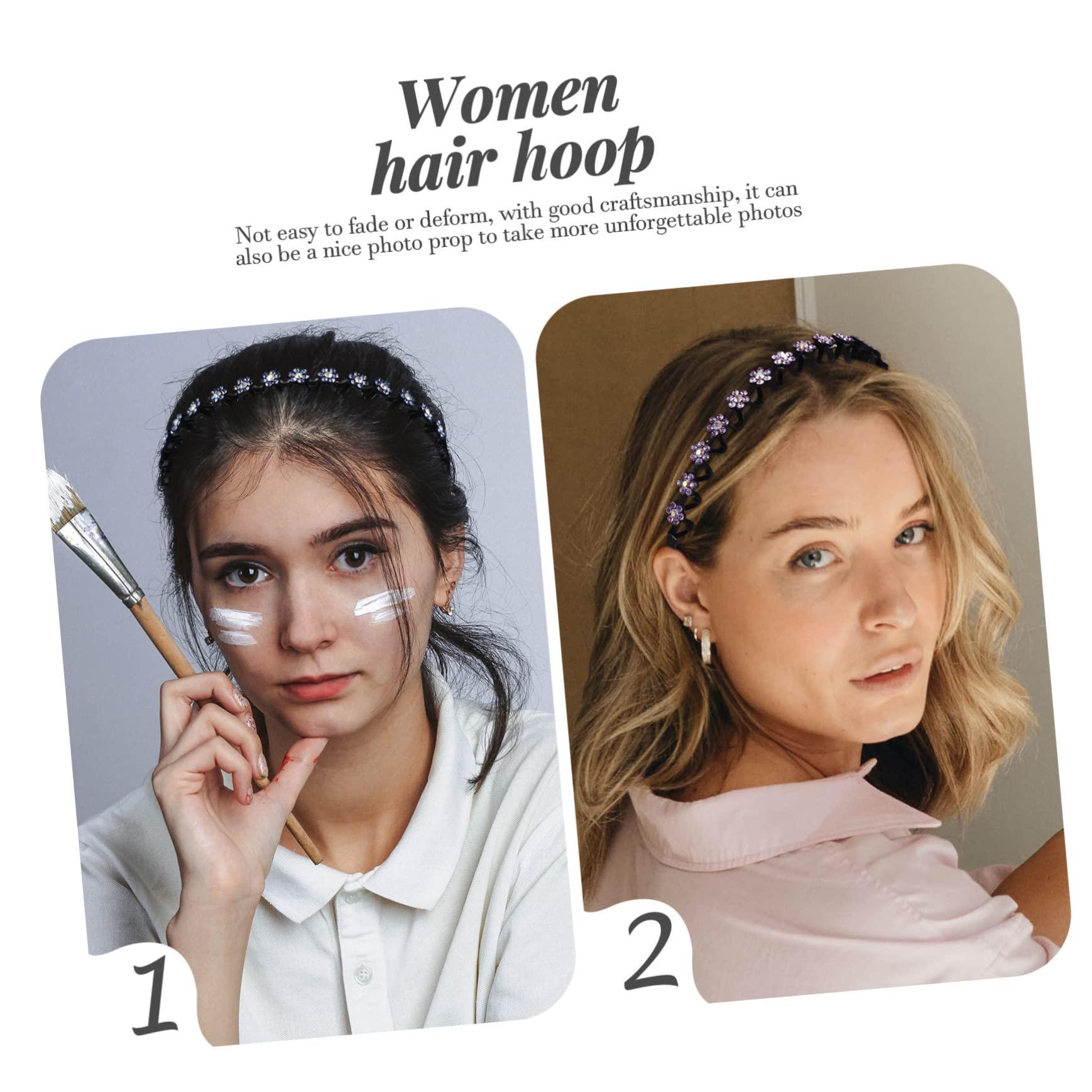 NOLITOY NOLITOY Vintage Rhinestone Flower Headband Fashion Girl Hair Accessories Daily Headdress for Women