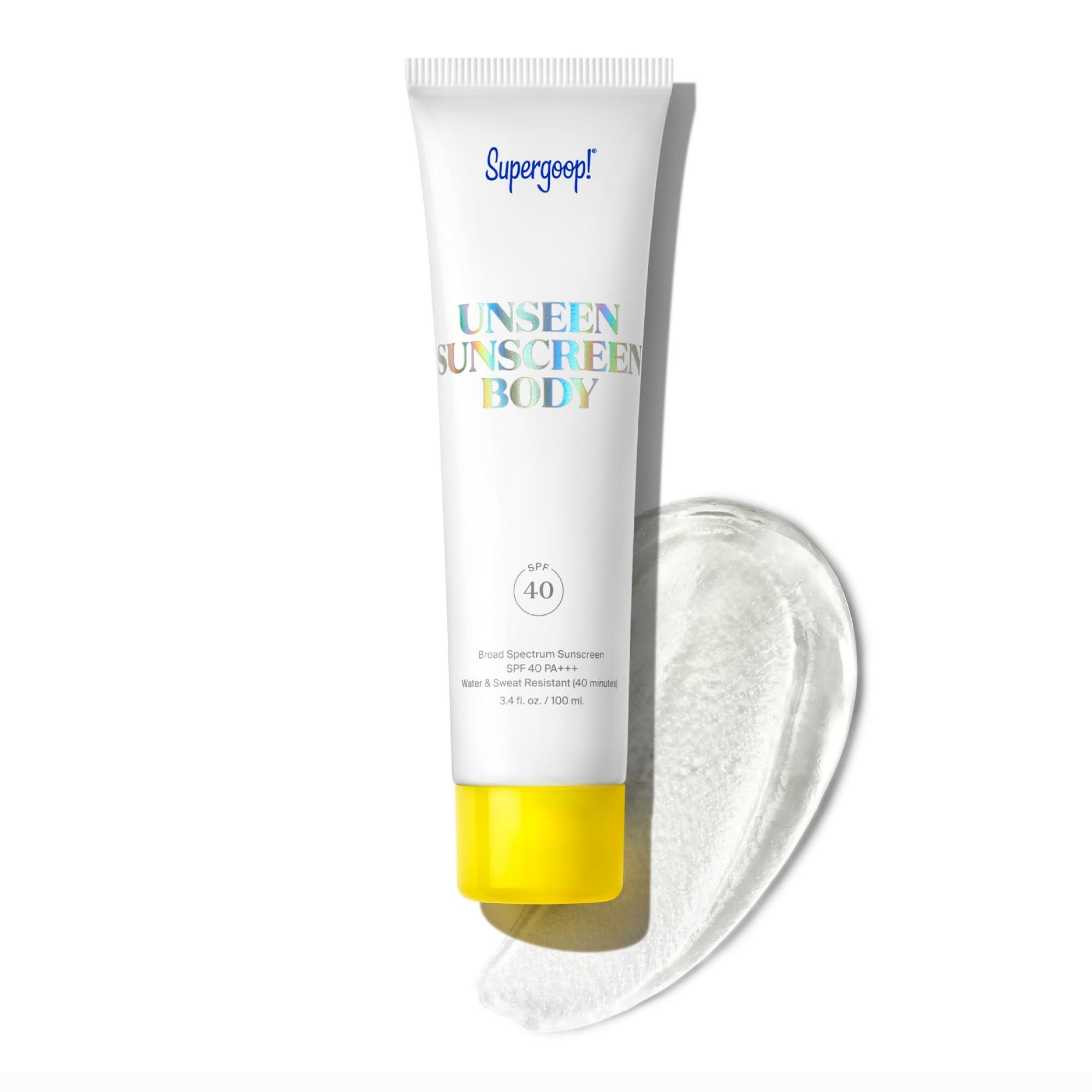 Supergoop! Supergoop! Unseen Sunscreen Body SPF 40 - Invisible Sun Protection - 3.4 fl oz - Weightless & Scentless - Water & Sweat Resistant - For All Skin Types