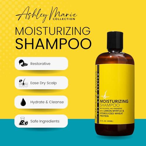 The Hair Diagram The Hair Diagram - Ashley Marie Moisturizing Shampoo - Natural Cleansing & Strengthening - Restorative Lemon Myrtle Shampoo with Hydrolyzed Wheat Protein - Color Safe - Paraben & Sulfate Free - 12oz