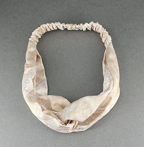 Wholesale Fashion HairClip Beige Turban Twist Stretch Headband Fabric 1.5\" Wide Turband Paisley Bandana Fashion hair Accessories for Women