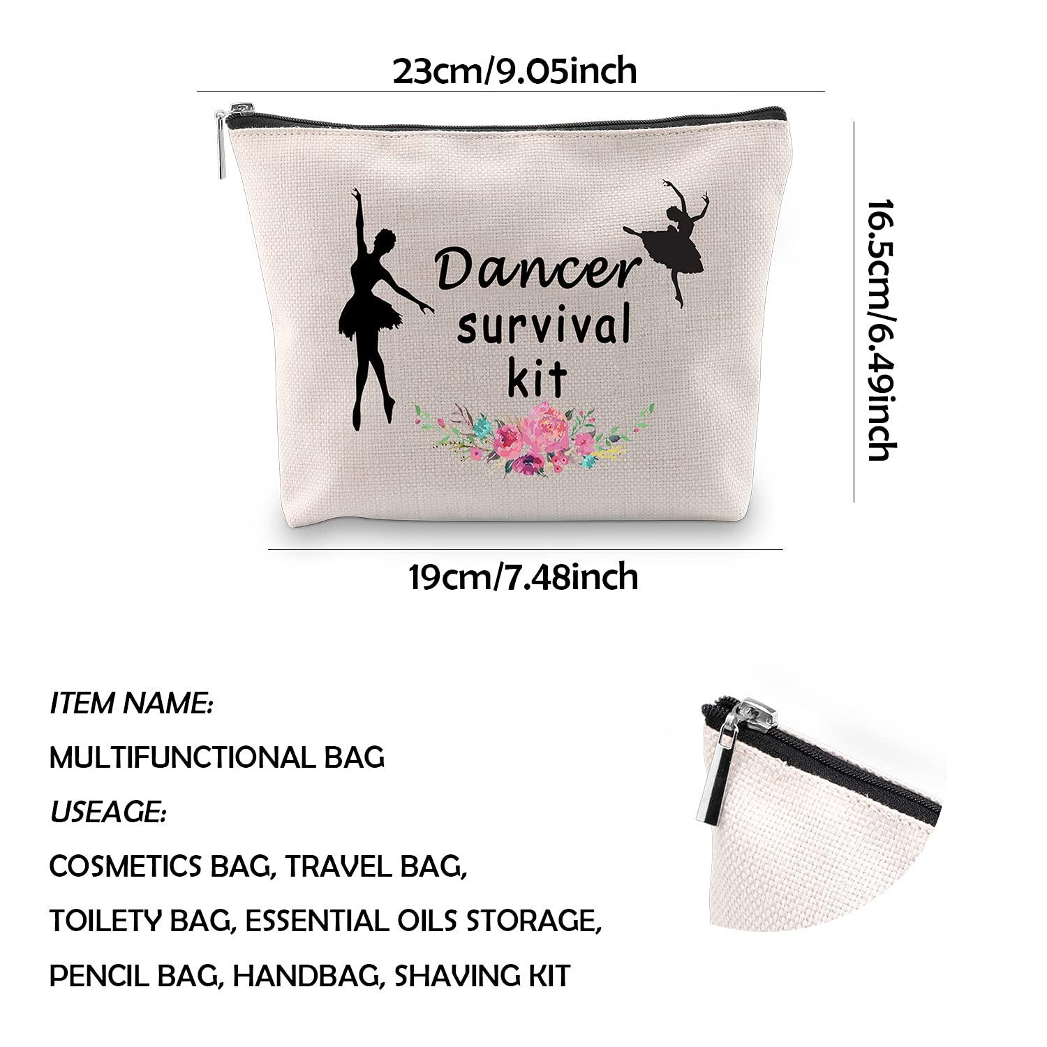 WCGXKO WCGXKO Dancer Survival Kit Dancer Gift Zipper Pouch Makeup Bag for Dance Instructor Dance Recitals and Dance Teams (Dancer Survival)