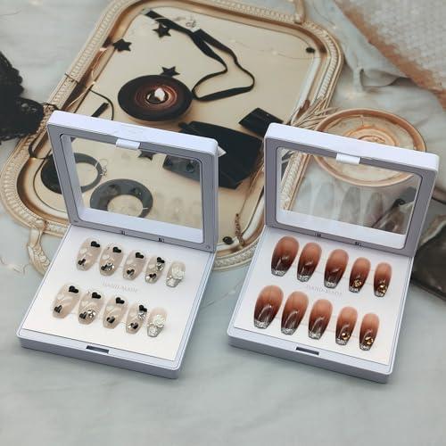 GUXACU GUXACU 32 Pack Press On Nail Packaging Boxes - 3D Floating Storage and Display Box With 90pcs Double Sided Adhesive Tape for Nail Tech