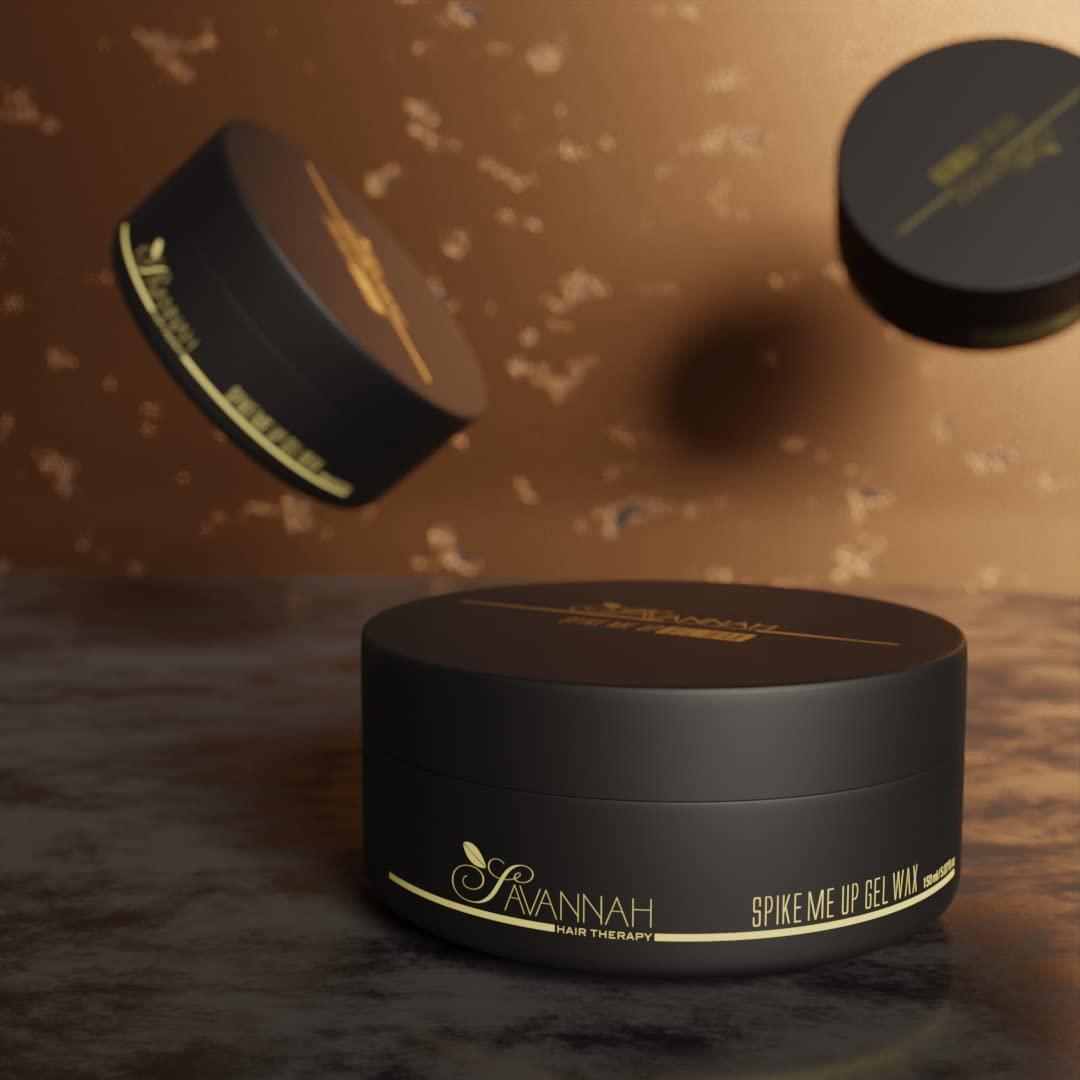 Savannah Hair Therapy Savannah Hair Therapy Spike Me Up Gel Wax, 5.07oz/150ml - Unisex Hair Styling for Curly, Wavy & Straight Hairs | Water Based, Non-Flaky, Medium/Strong Hold and Long Lasting Wax