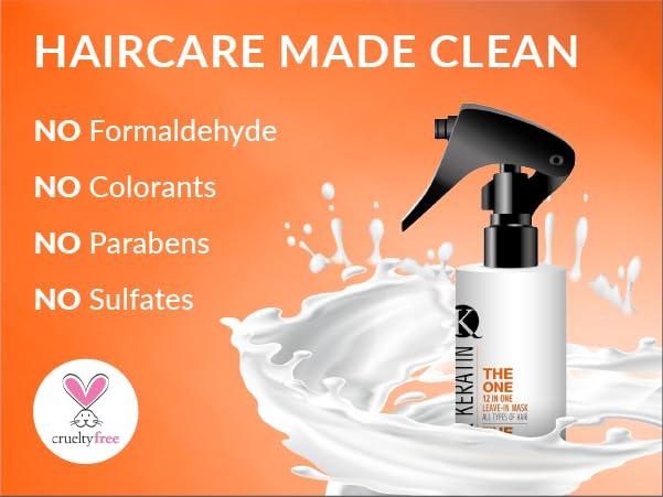 Belle of Hope kashmir keratin THE ONE Leave In Conditioner 12 in 1 Hair Treatment, for Damaged Hair Repair | Volumize & Condition | Sulfate-Free Spray Conditioner | For all types of Hair 3.38 Fl.Oz.