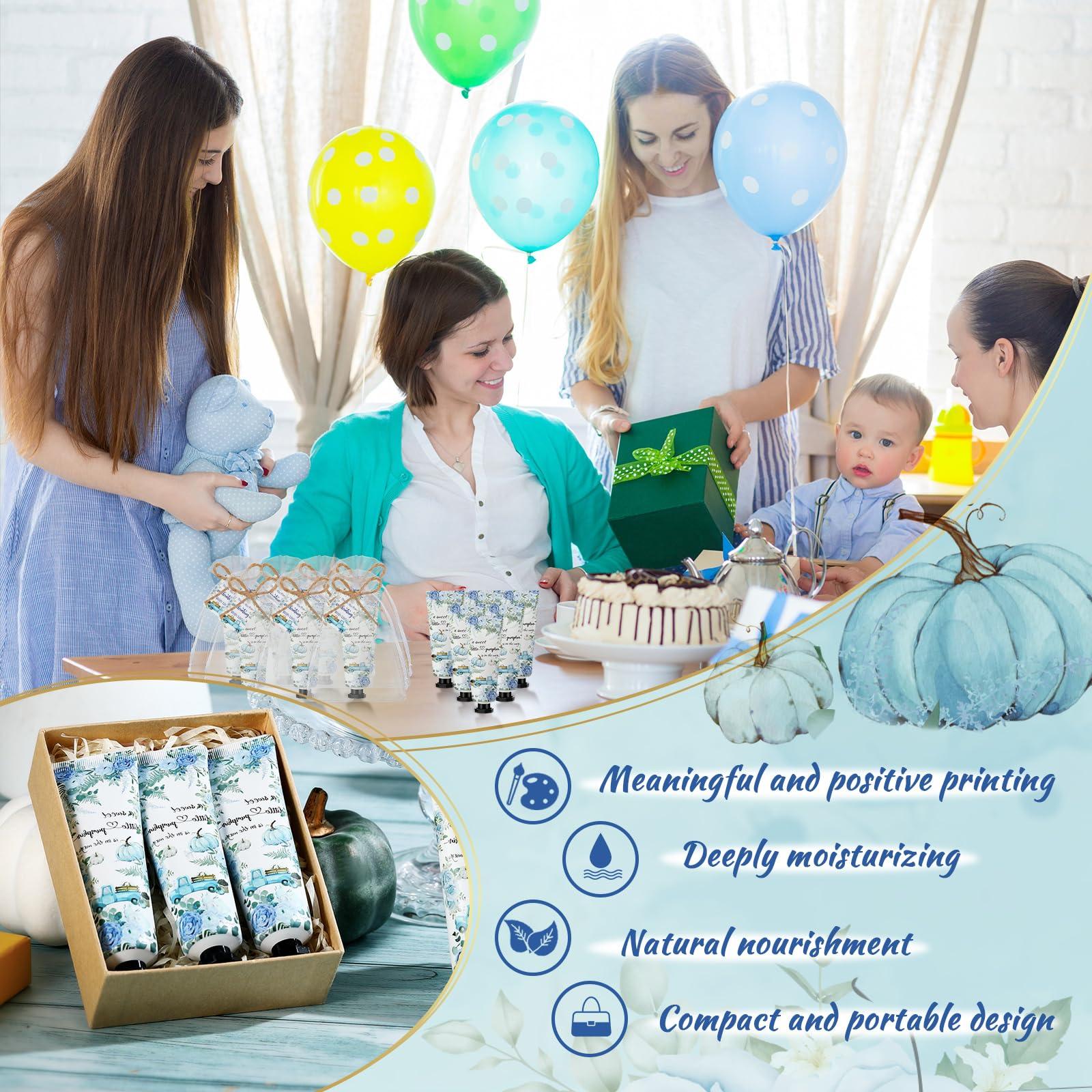 Dansib Dansib 48 Sets Fall Hand Cream Bulk A Little Pumpkin Baby Shower Hand Cream Gifts Baby Shower Party Favors for Guests Travel Size Hand Lotion for Autumn Thanksgiving Party Supplies(Blue Pumpkin)