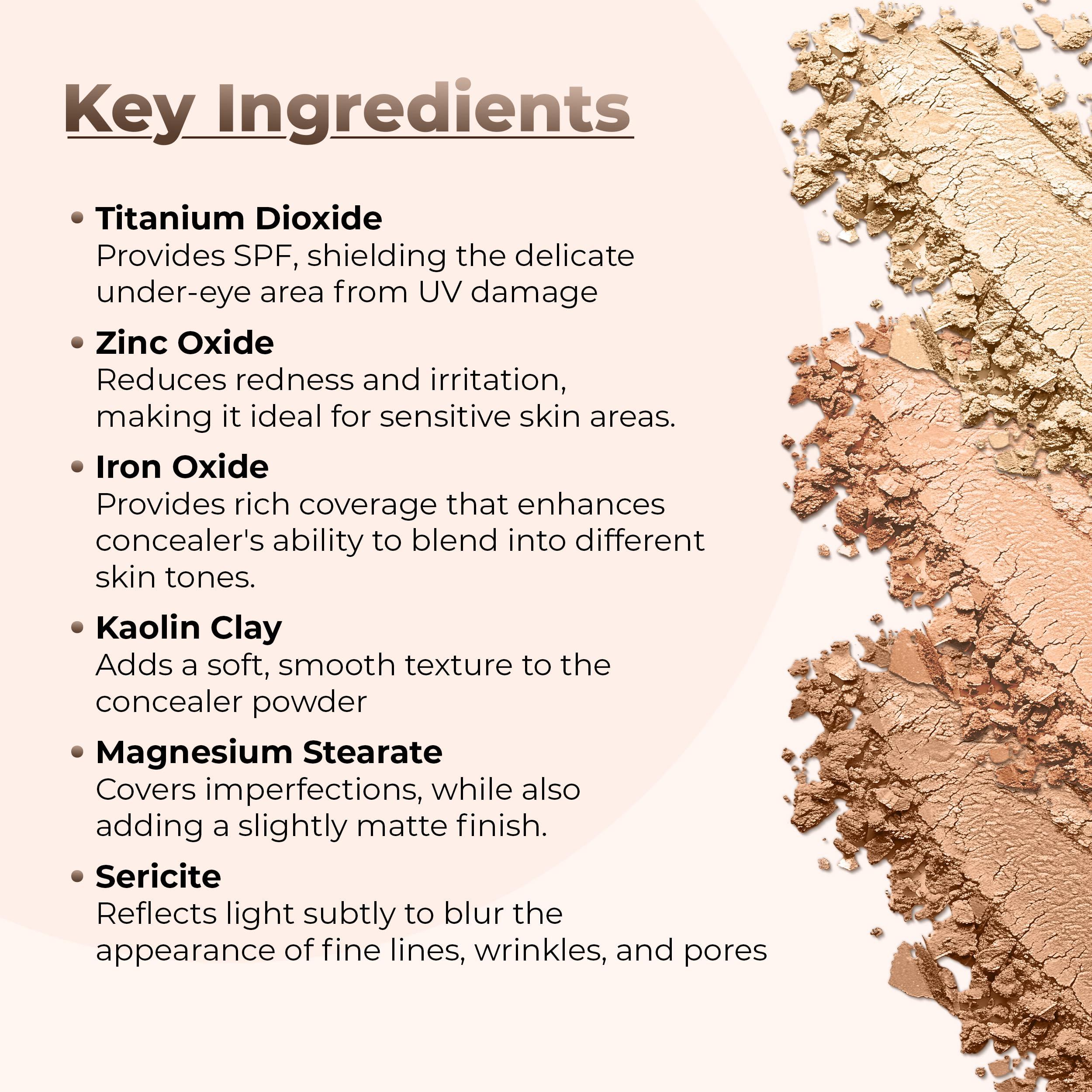 Sweet Face Minerals (12 Gram Bag) Dark Concealer Powder Refill by Sweet Face Minerals, High Coverage Concealer, Under Eye Concealer for Mature Skin, SPF 30 Concealer, Skin Foundation Concealer, Refillable Pouch