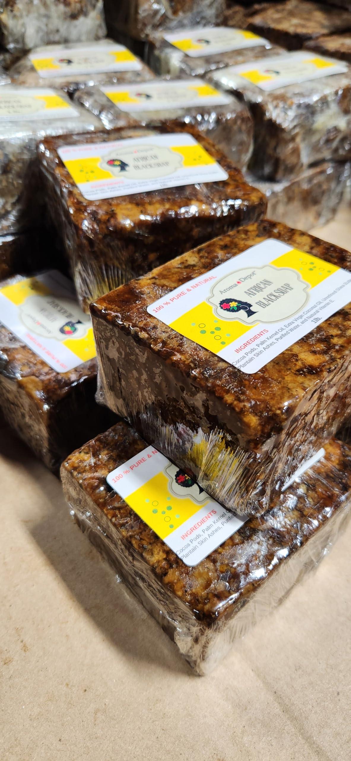Aroma Depot Aroma Depot Raw African Black Soap Bars From Ghana (3 lbs.)