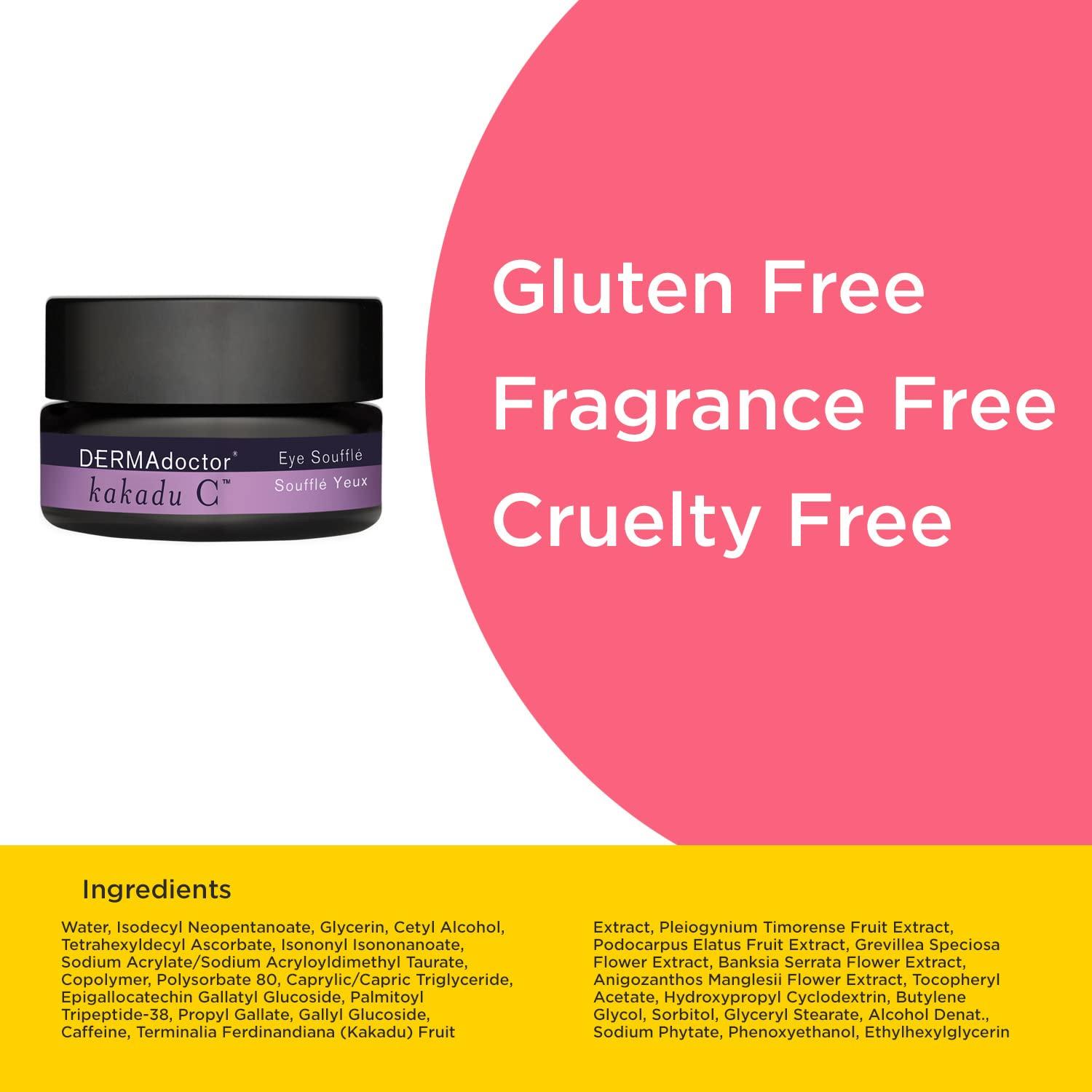 DERMAdoctor DERMAdoctor Kakadu C Dermatologist Formulated Eye Souffle, Vitamin C and Caffeine Eye Cream. Dark Circles Under Eye Treatment and Under Eye Brightener - 0.5 fl oz