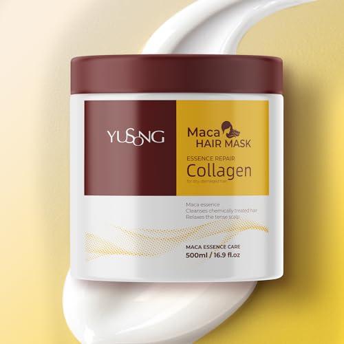 GNJOY GNJOY Collagen Hair Mask, Collagen Hair Treatment, Deep Repair Conditioning Hair Mask, Collagen Hair Mask Essence for Dry Damaged Hair-16.9oz/500ml