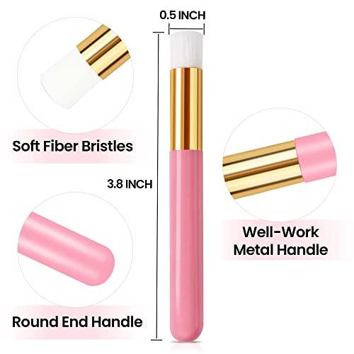 CL CAMILLASH 60 PCS Lash Shampoo Brush - Lash Bath Wash Nose Pore Deep Cleaning Brushes, Eyelash Extensions Peel Off Blackhead Brush Remover Salon Tool, Lash Brushes for Cleansing (Pink)