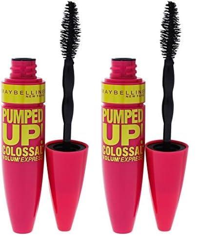 MAYBELLINE Maybelline Volum\' Express Pumped Up Colossal Mascara, Washable Formula Infused with Collagen for Up To 16x Lash Volume, Glam Black, 1 Count (Pack of 2)