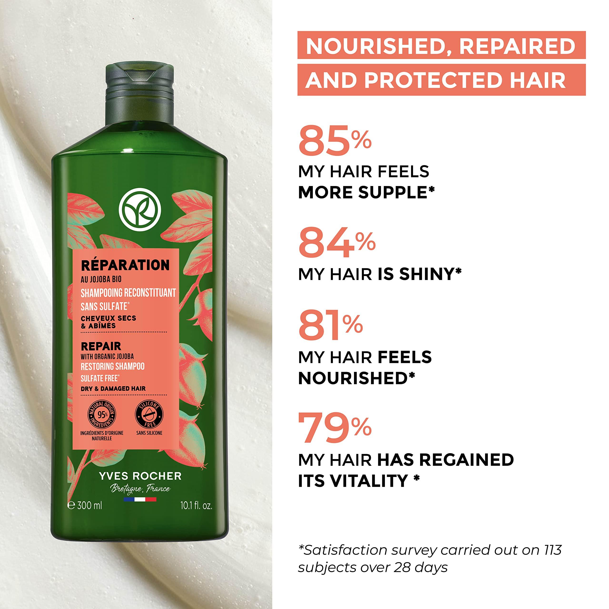 Yves Rocher Yves Rocher Restoring Shampoo - Repair| Cleanse & Restructure Dry, Damaged Hair | 10.1 fl oz