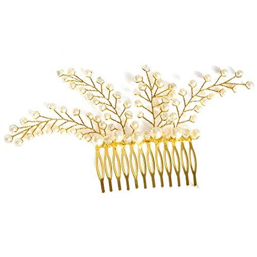 Barode Barode Bridal Headpiece Crystal Hair Comb Pearl Wedding Hair Accessories for Women and Girls