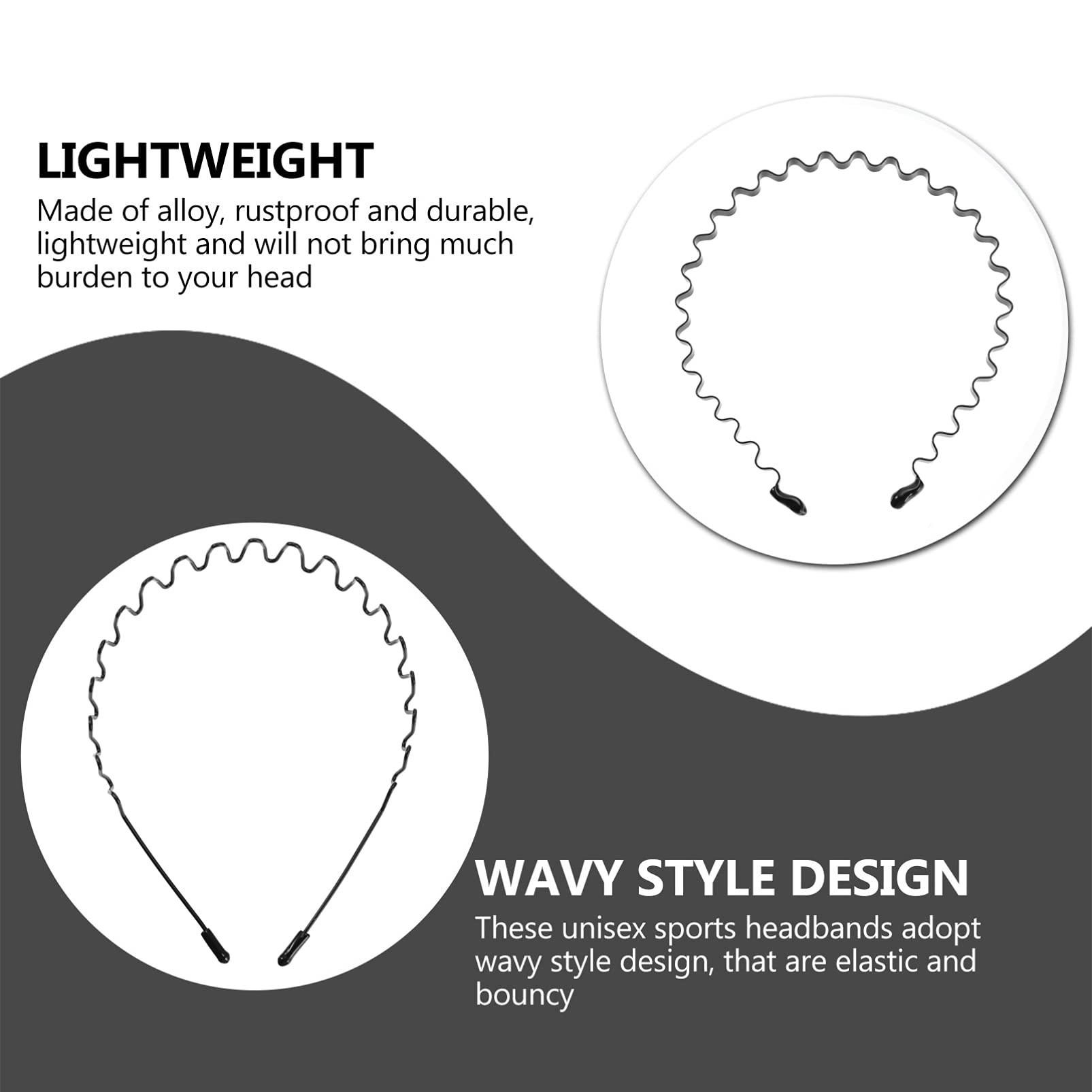 balacoo balacoo 24 Pcs Men\'s Headband Black Headband Bandana Clear Hair Bands Fashion Hair Band Hairpin Holder Ruched Head Band Hair Band with Clips Headbands Men Hair Band Toothed Headband Metal