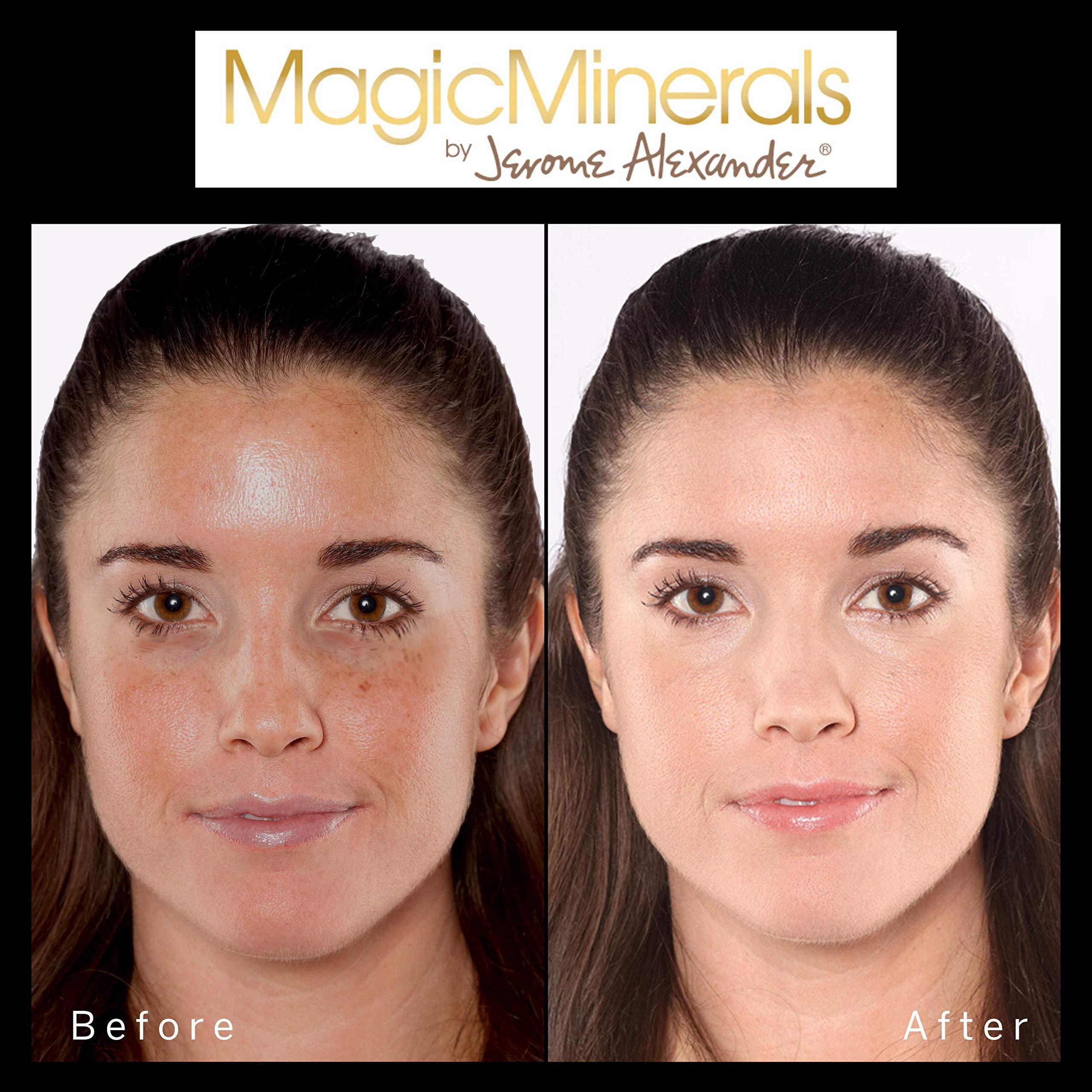 Jerome Alexander Jerome Alexander MagicMinerals Pressed Mineral Powder Set with Mirror Compact, Extending Lash Mascara, Professional Stubby Brush & Blending Sponge (Medium)